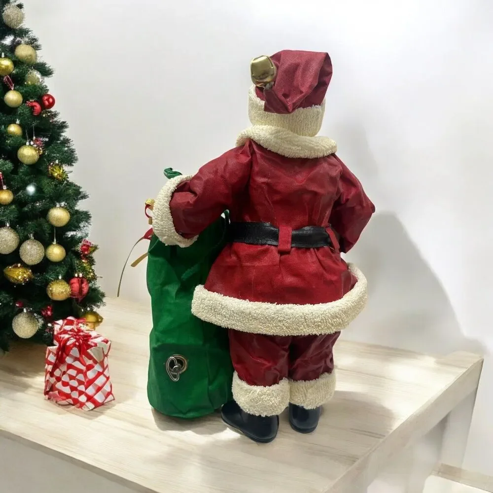 San Francisco Music Box Co Santa Claus Coming to Town Figurine Decor~ Bag & List